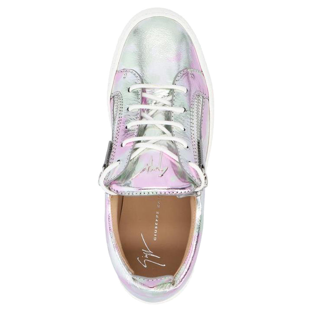 

Giuseppe Zanotti Metallic Leather Low Top Sneakers Size EU, Pink