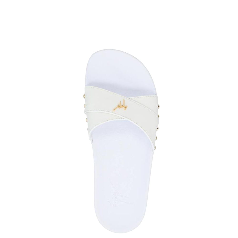 

Giuseppe Zanotti White leather Seki Slider Sandals Size EU