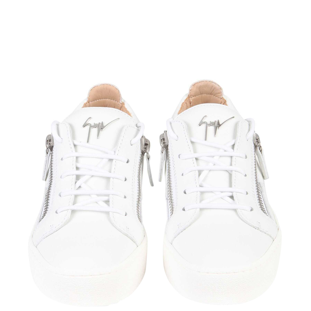 

Giuseppe Zanotti White Leather Frankie Sneakers Size EU, Pink