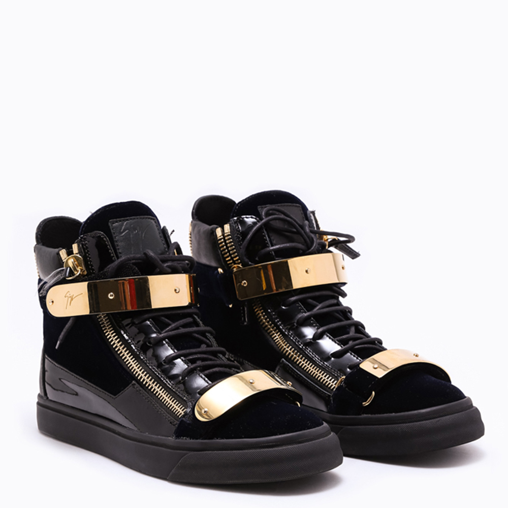 

Giuseppe Zanotti Black Leather Sneakers Size EU