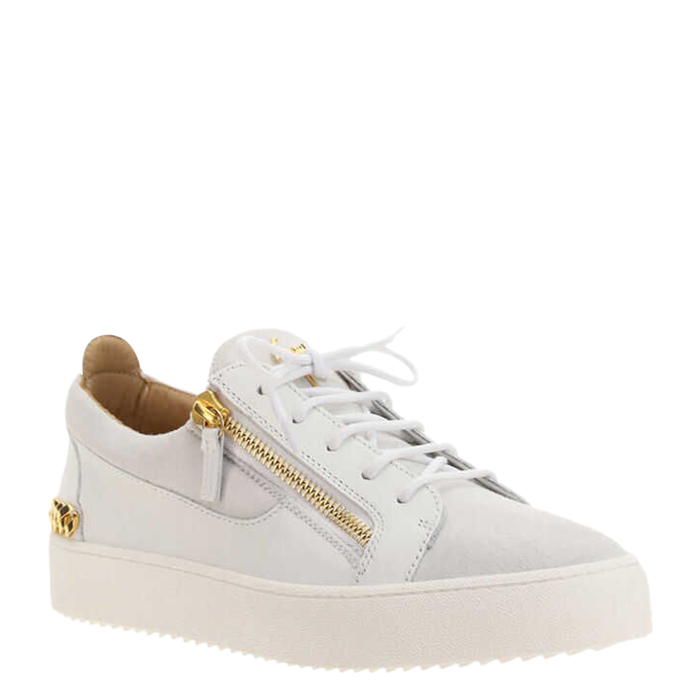 

Giuseppe Zanotti White Leather Frankie Sneakers Size IT