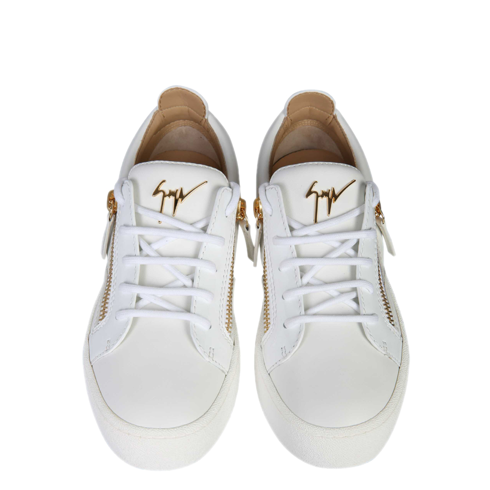 

Giuseppe Zanotti White Leather Low-Top Gail Sneakers Size IT
