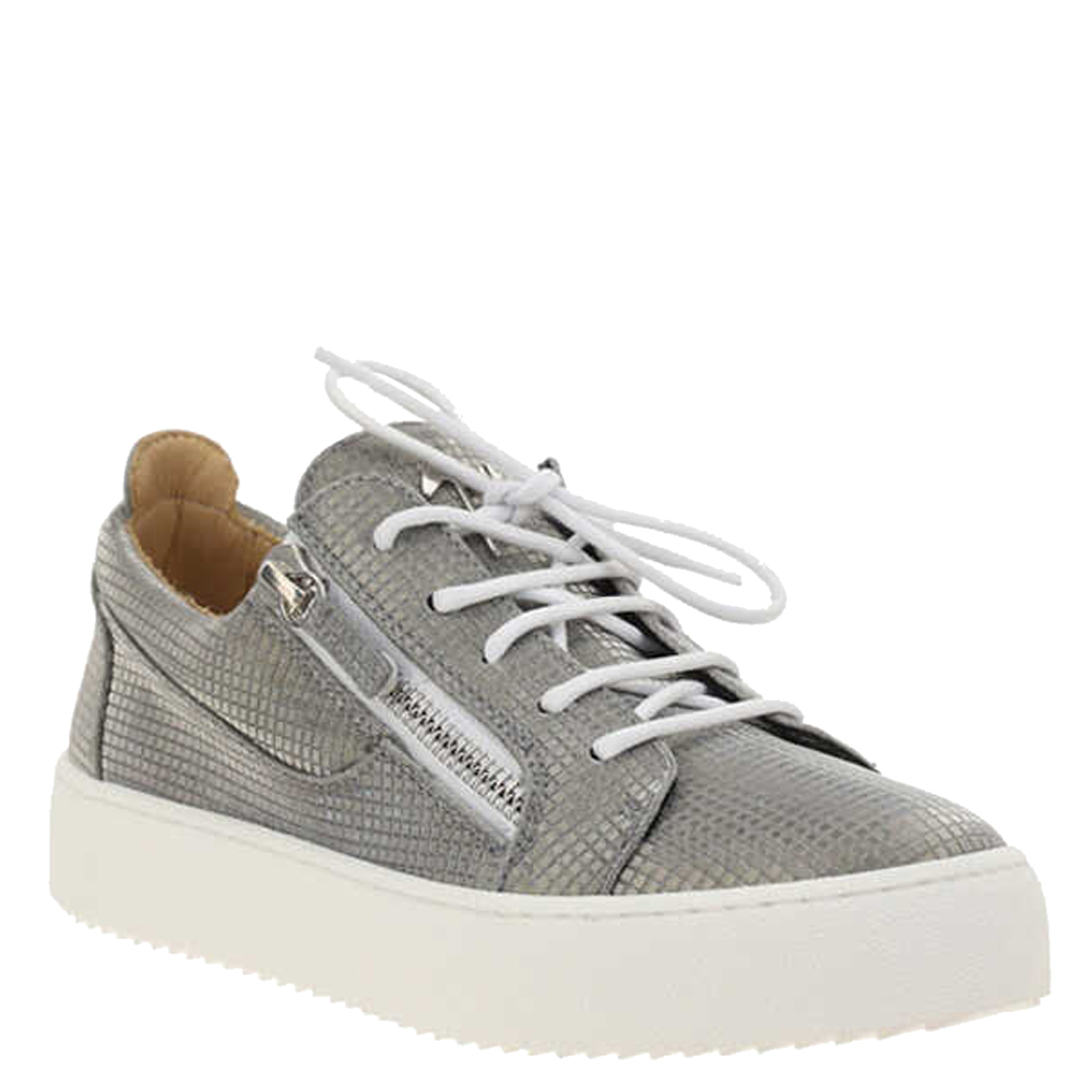 

Giuseppe Zanotti Grey Leather Fabric Gail Low-Top Sneakers Size IT