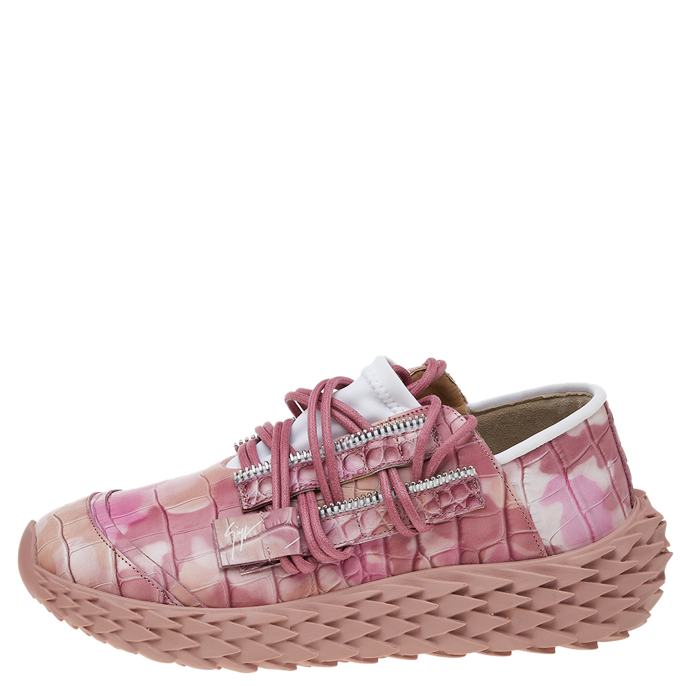 

Giuseppe Zanotti Rose Pink Urchin Low Top Sneakers Size EU