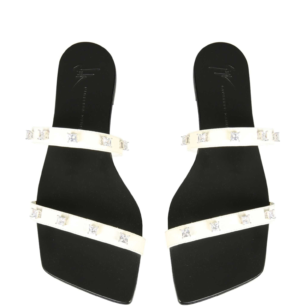 

Giuseppe Zanotti White Crystal-embellished Sandals Size IT