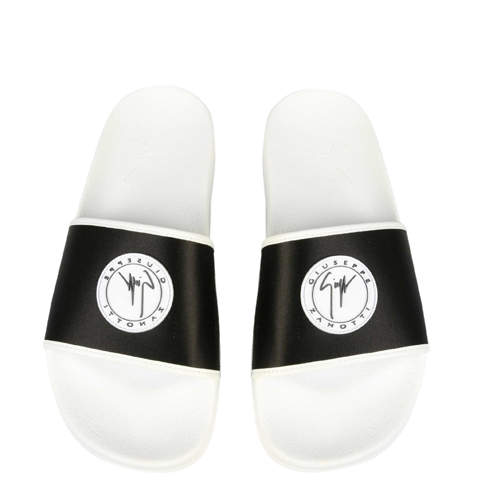 

Giuseppe Zanotti Black/White Rubber Slide Sandals Size IT