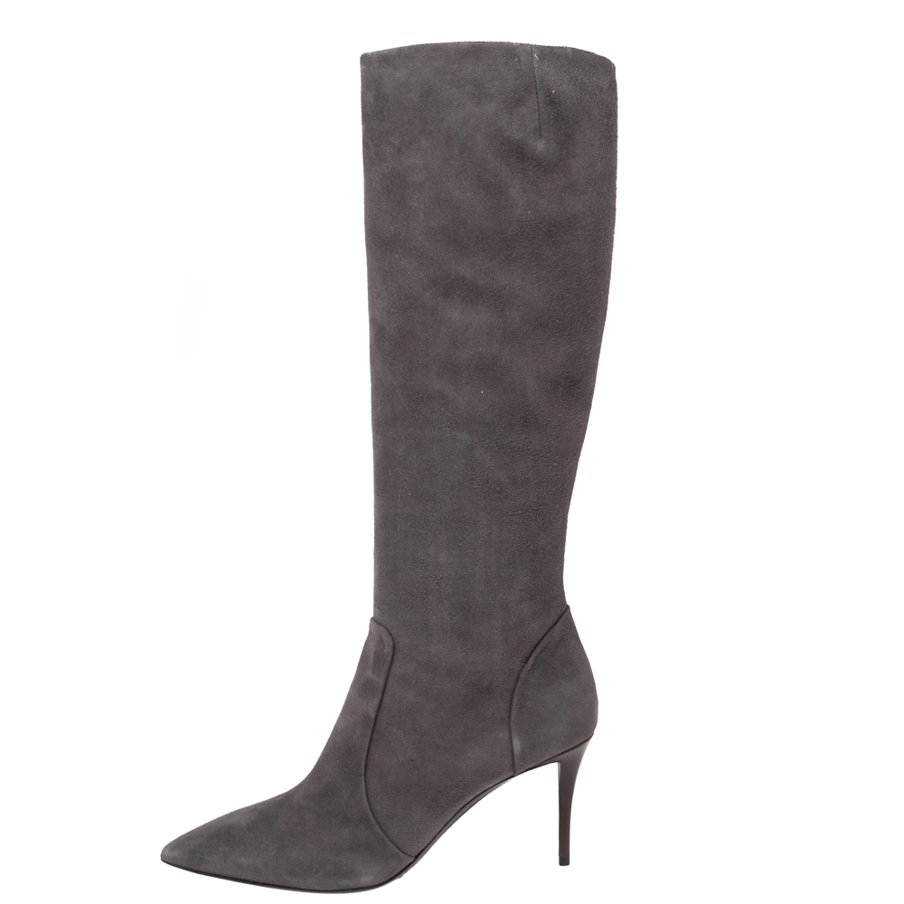 

Giuseppe Zanotti Grey Suede Knee Length Boots Size