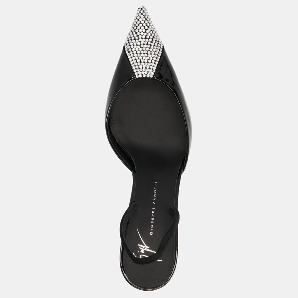 

Giuseppe Zanotti Black Crystal Embellished Slingback Sandals Size IT