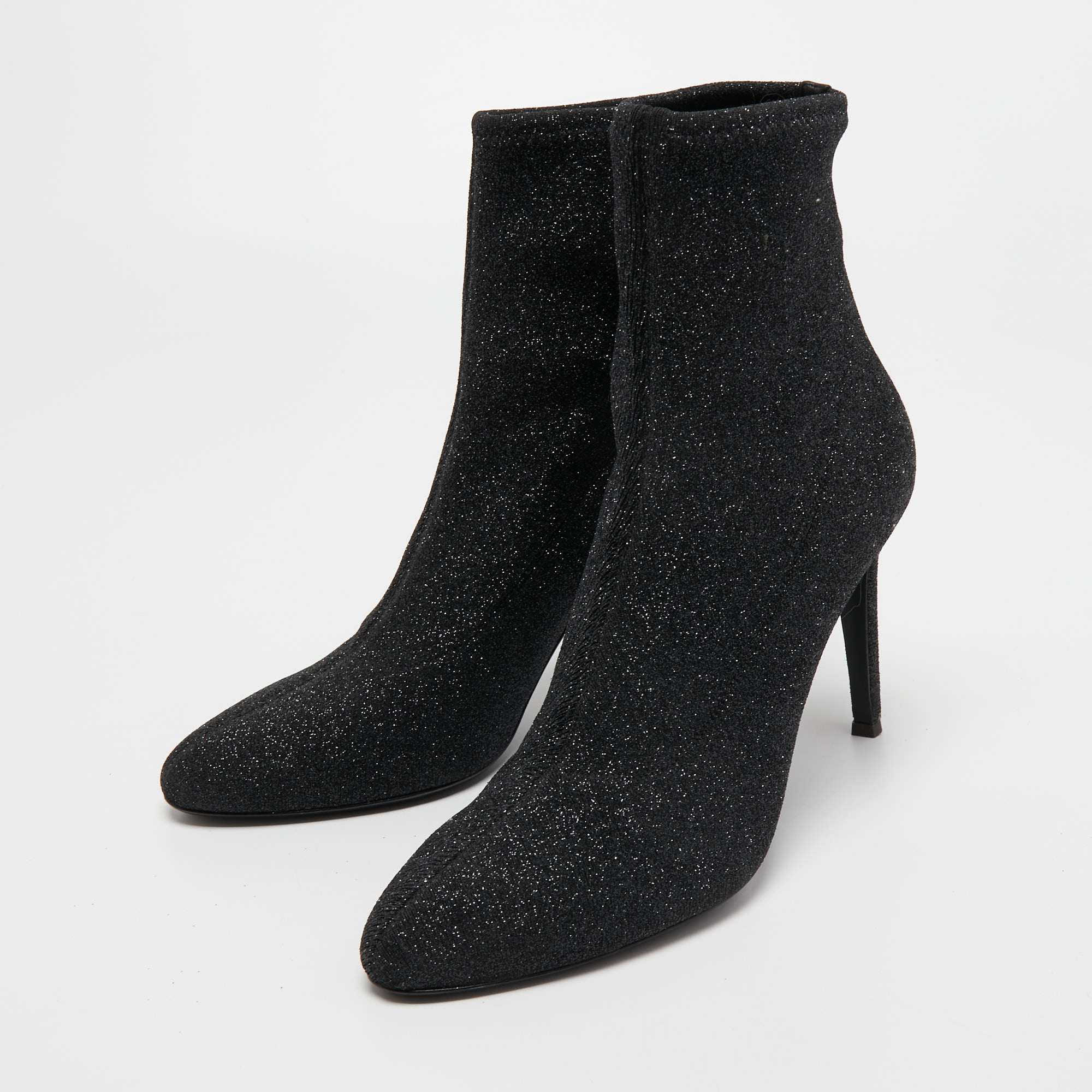 

Giuseppe Zanotti Black Stretch Fabric Ankle Boots Size