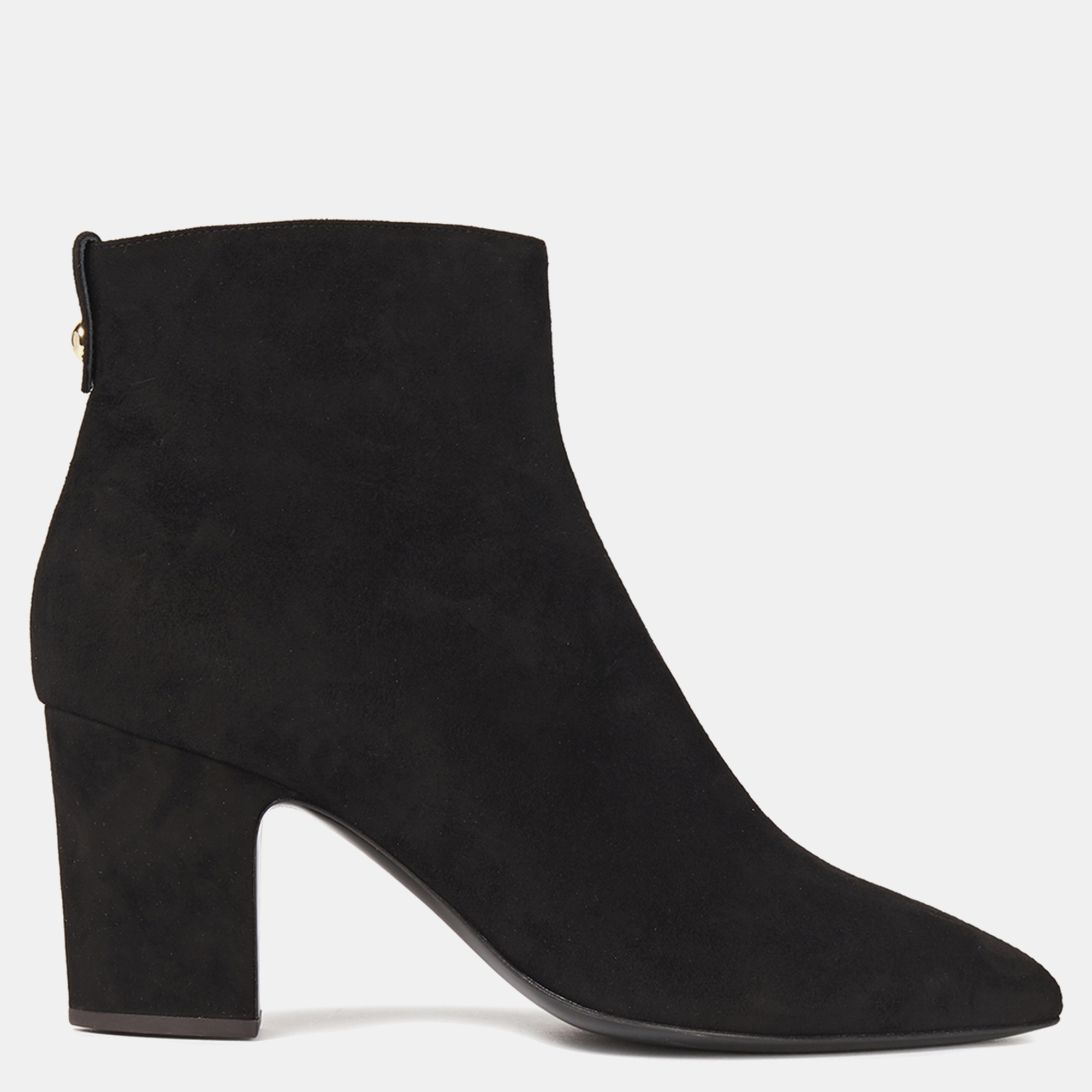 Pre-owned Giuseppe Zanotti Suede Block Heel Ankle Boots 36 In Black