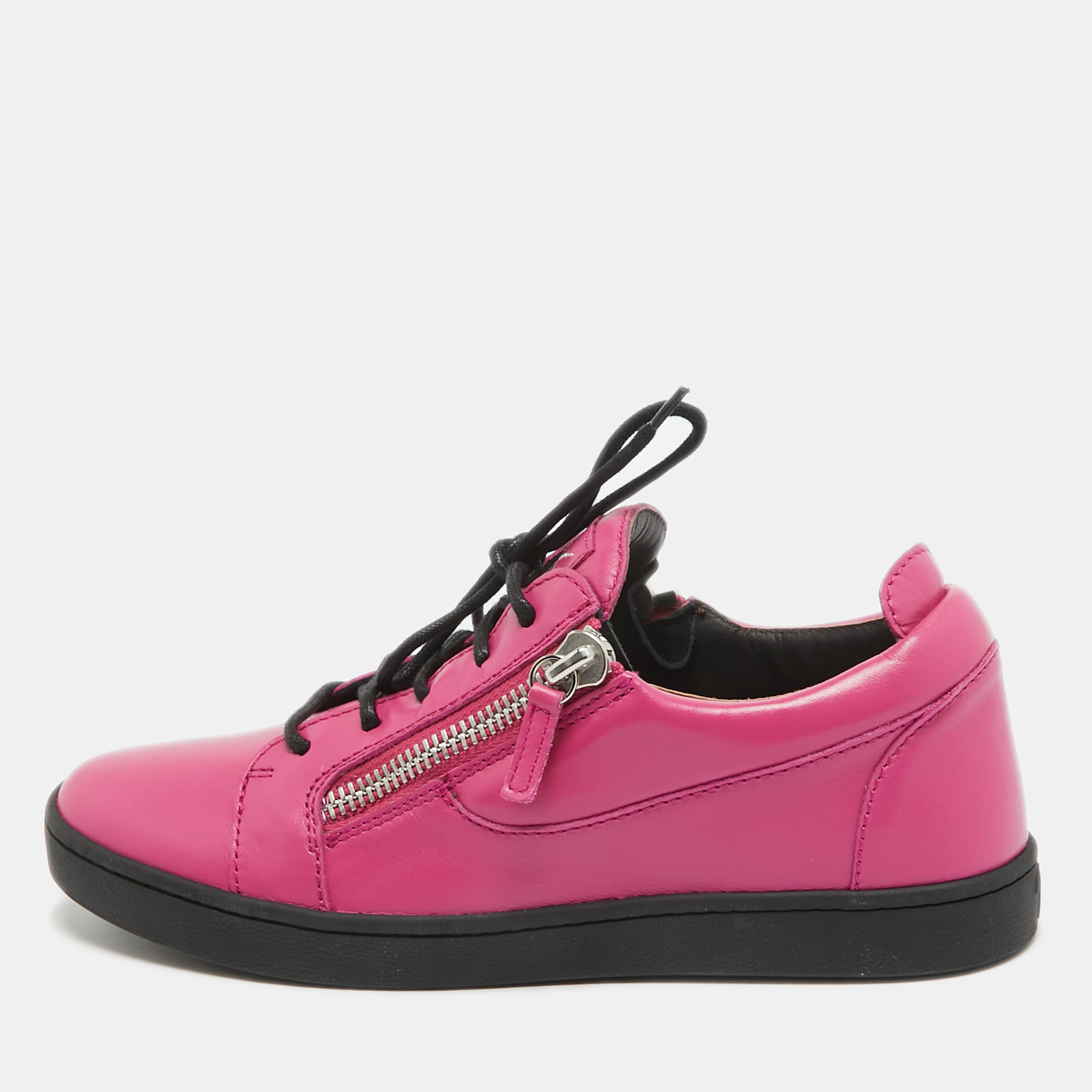 

Giuseppe Zanotti Pink Leather Dona Low Top Sneakers Size