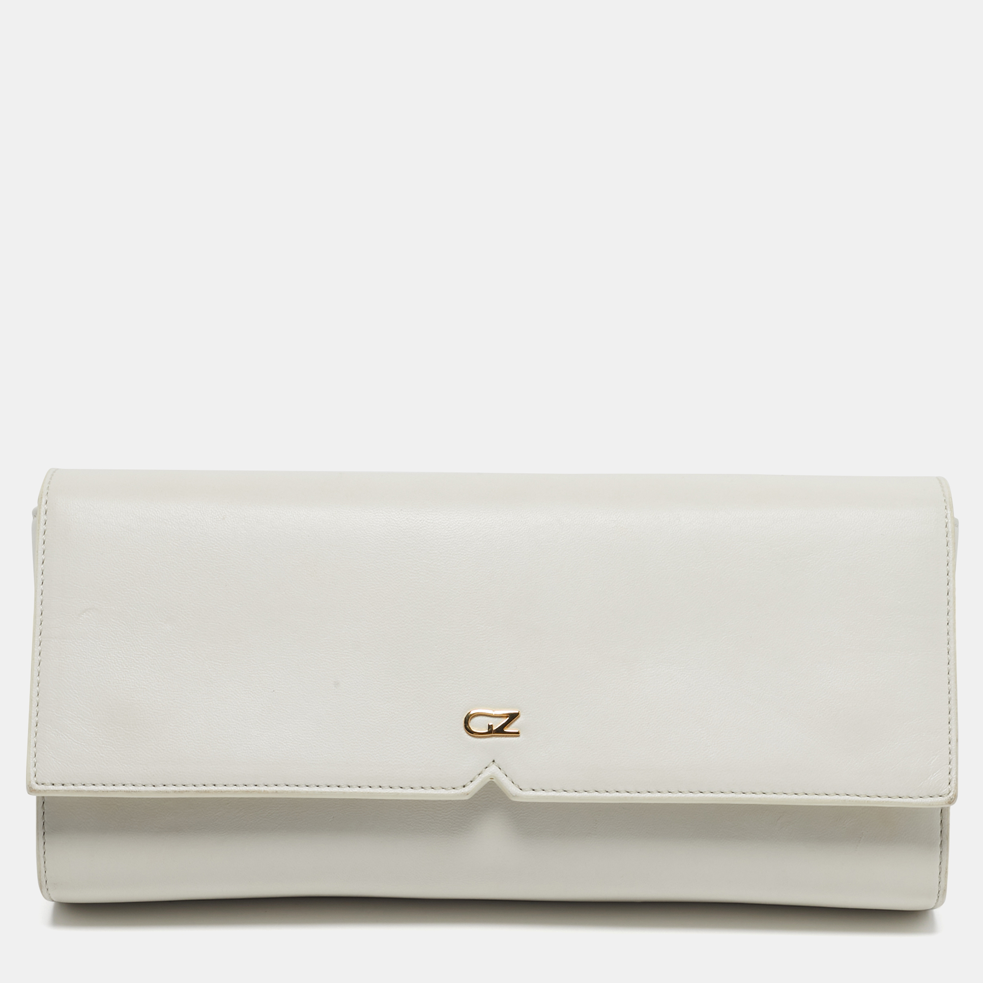 

Giuseppe Zanotti Nola Double Off White Leather Clutch