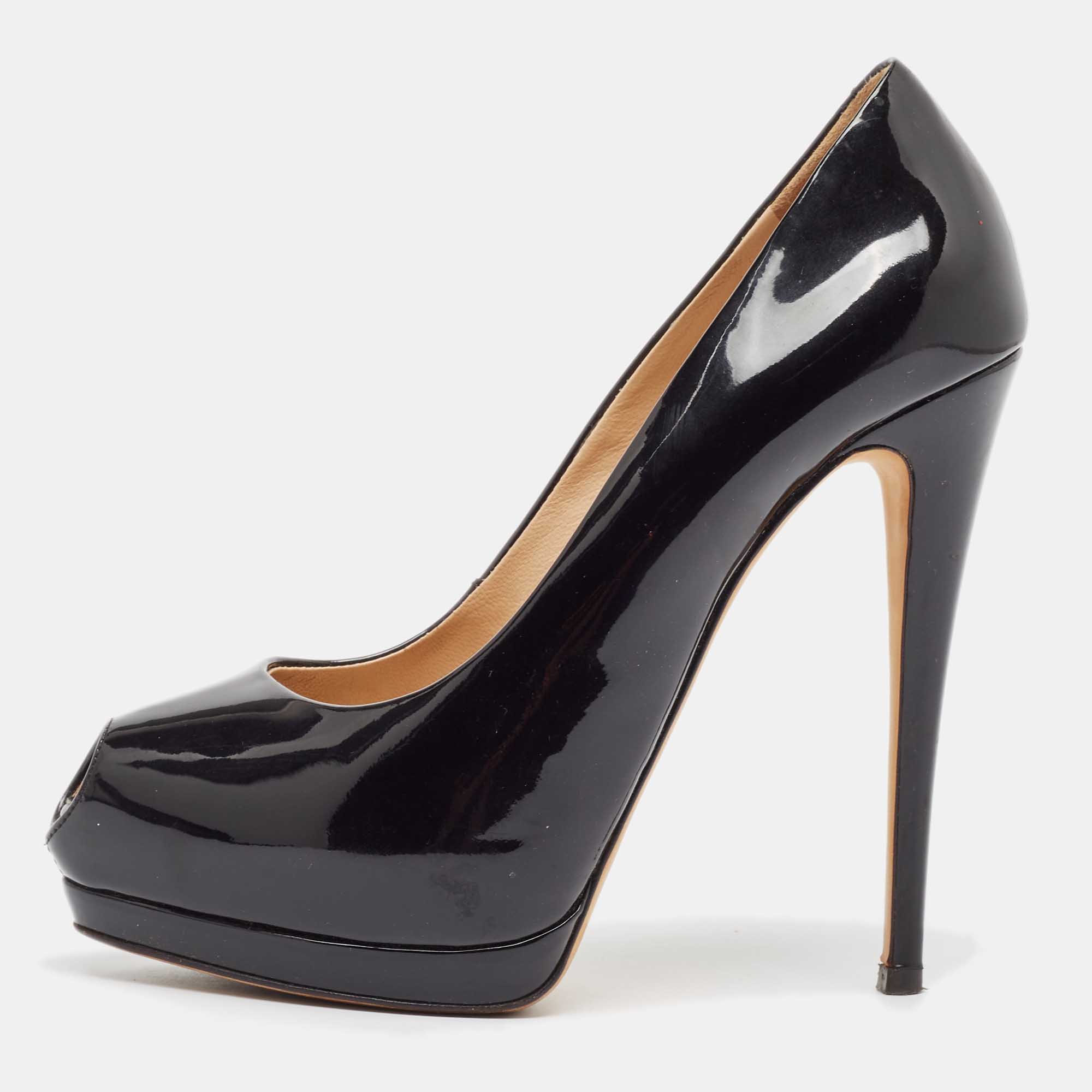 

Giuseppe Zanotti Black Patent Leather Sharon Pumps Size