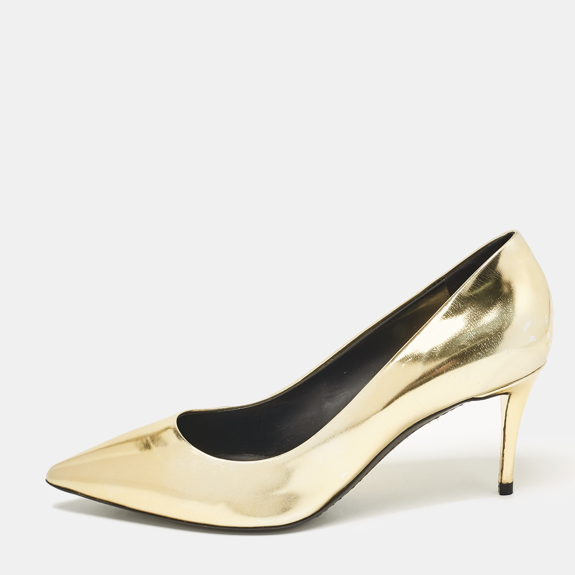 

Giuseppe Zanotti Gold Leather Pointed Toe Pumps Size