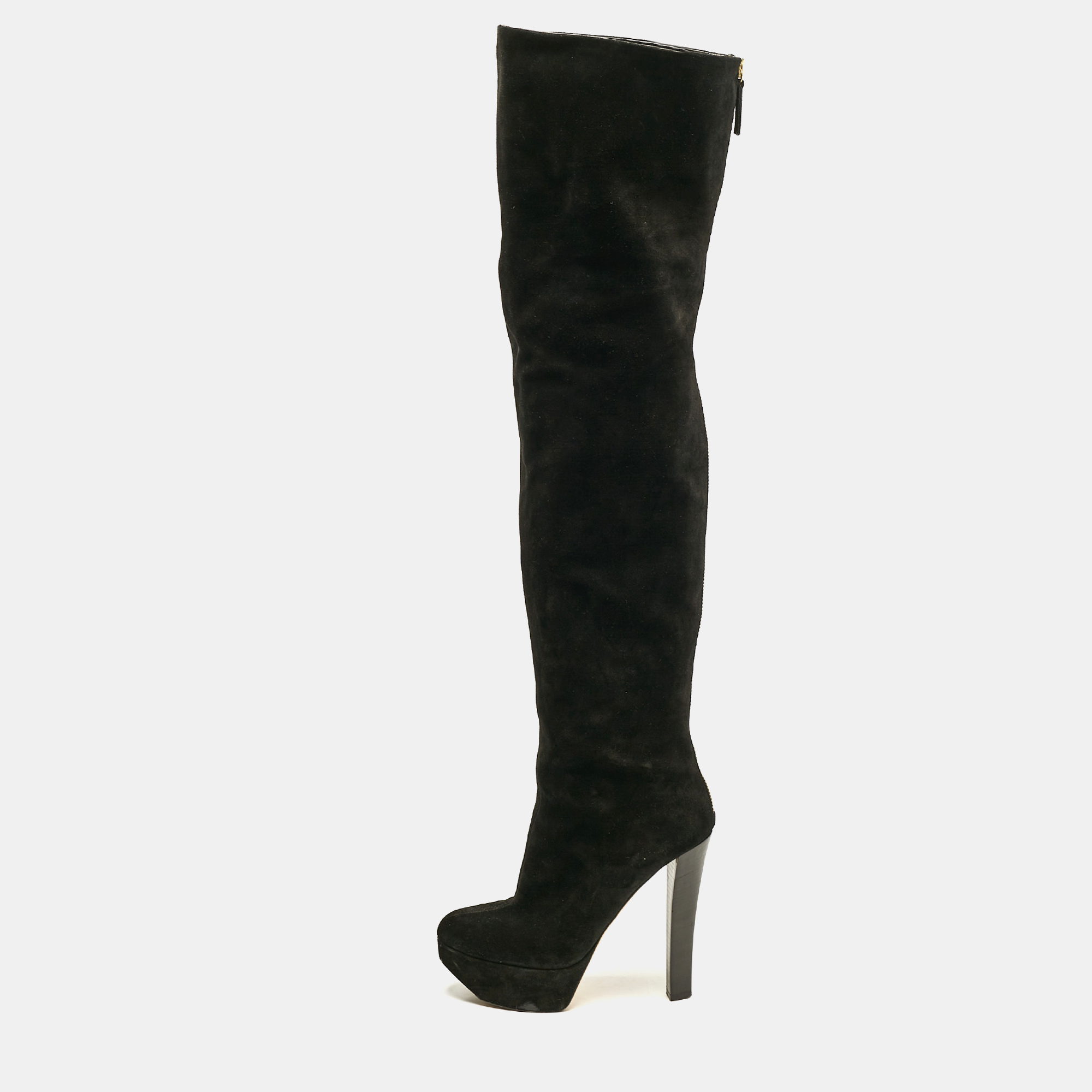 

Giuseppe Zanotti Black Suede Over The Knee Boots Size