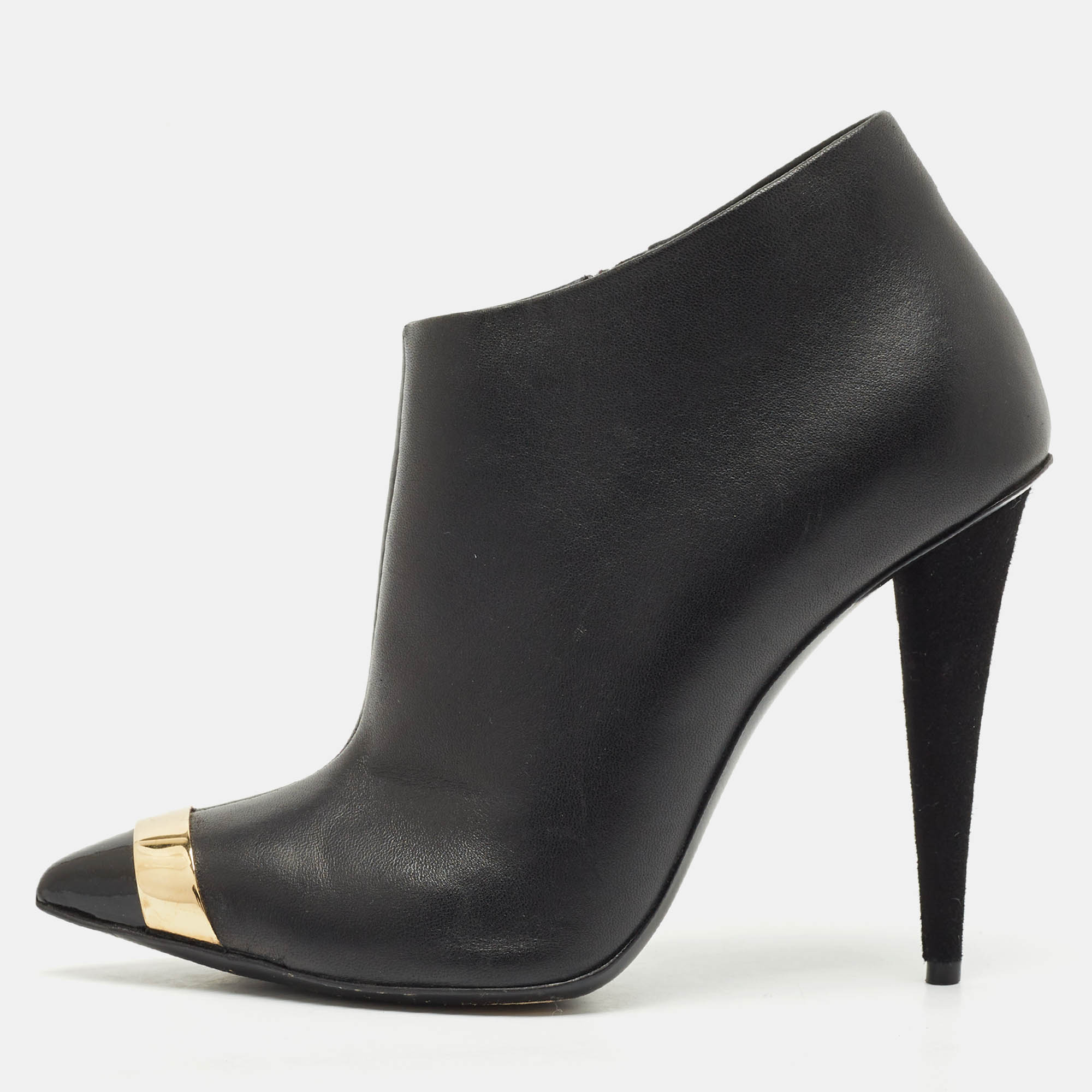

Giuseppe Zanotti Black Leather Ankle Booties Size