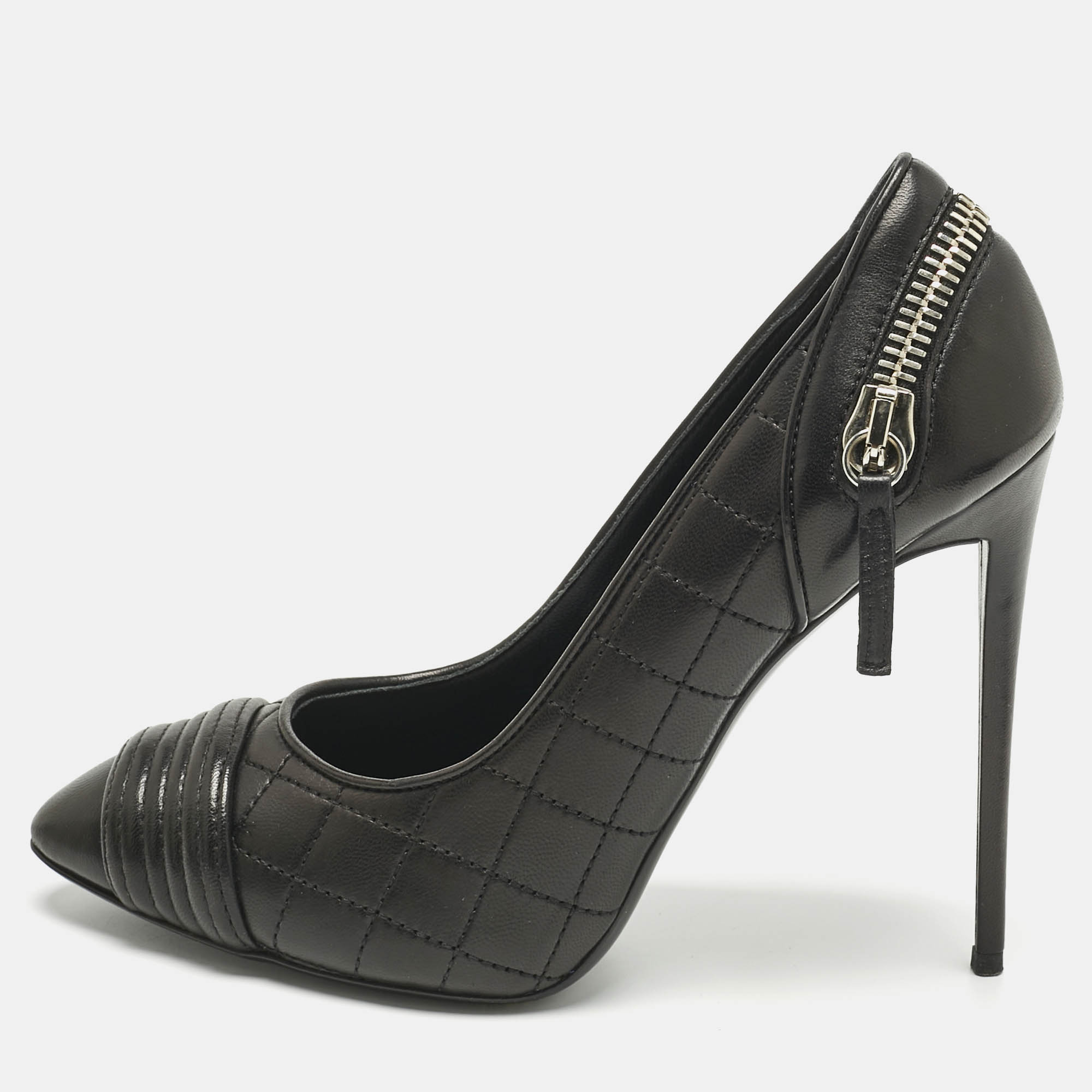

Giuseppe Zanotti Black Leather Olinda Pumps Size