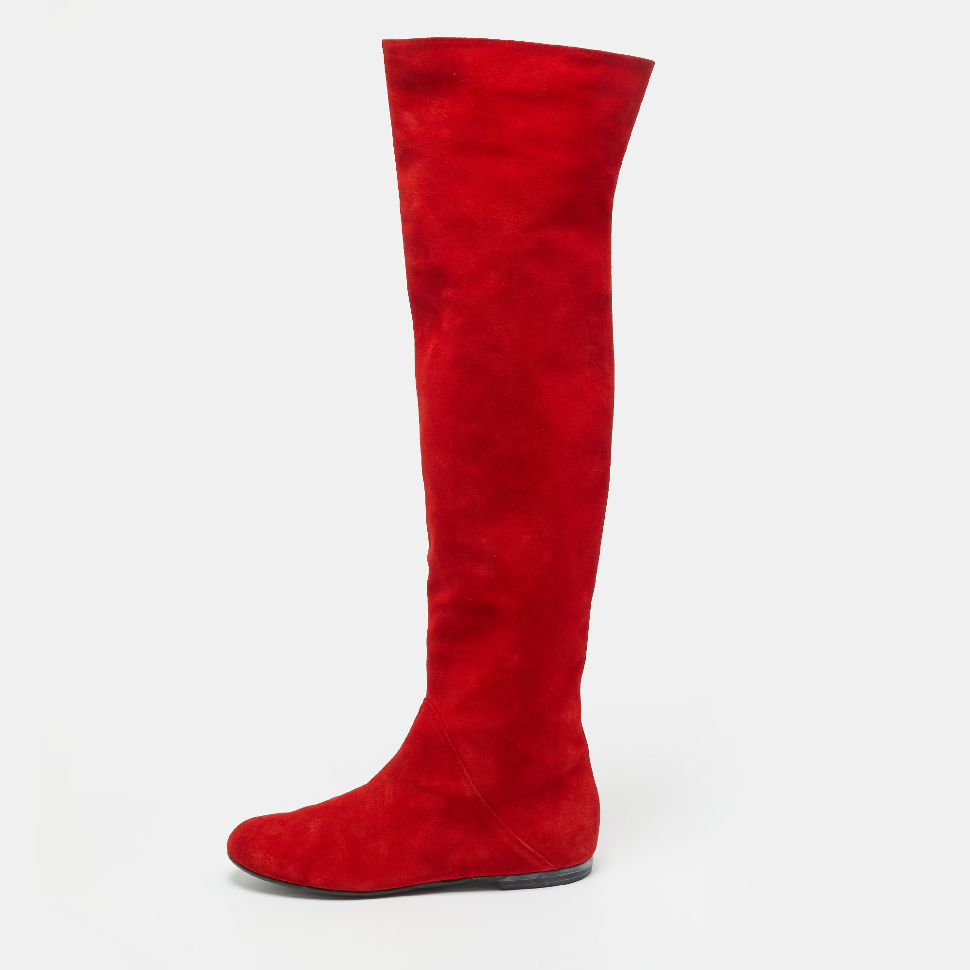 

Giuseppe Zanotti Sandra Size  Red Suede Knee Length Boots