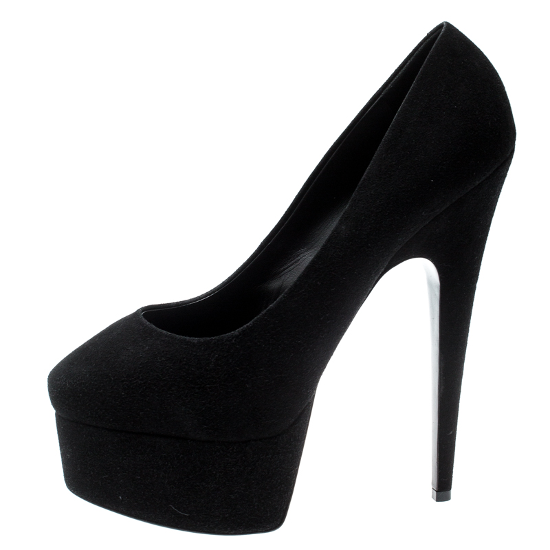 

Giuseppe Zanotti Black Suede Platform Pumps Size