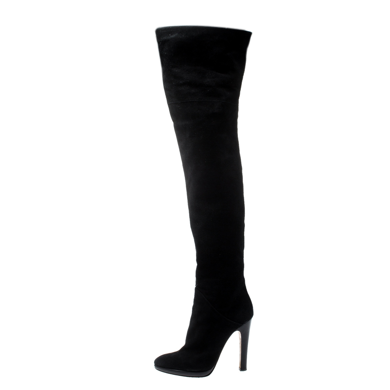 

Giuseppe Zanotti Black Suede Knee Length Boots Size