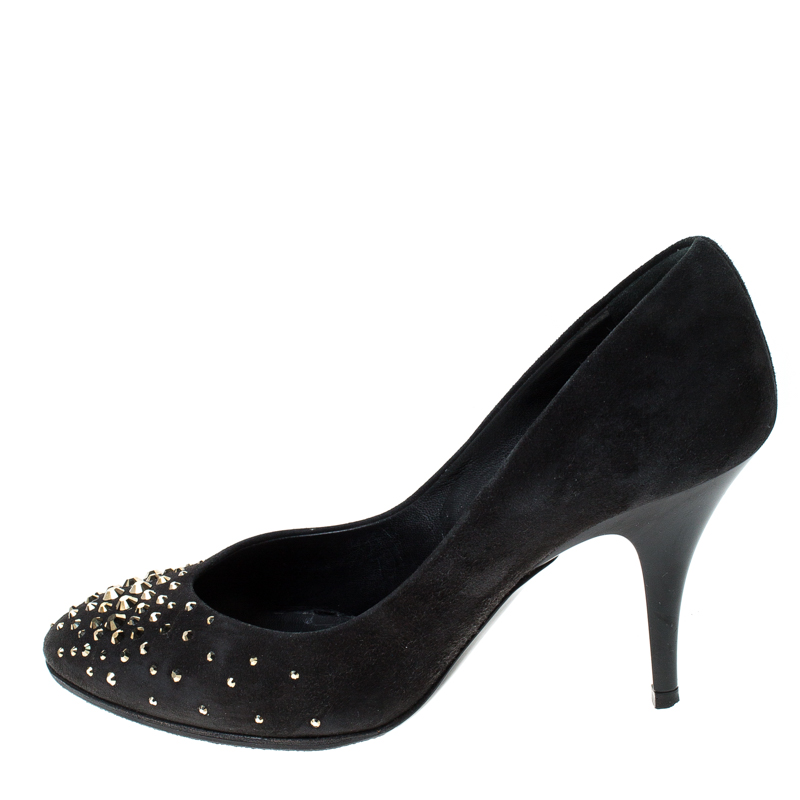 

Giuseppe Zanotti Black Crystal Embellished Suede Pumps Size