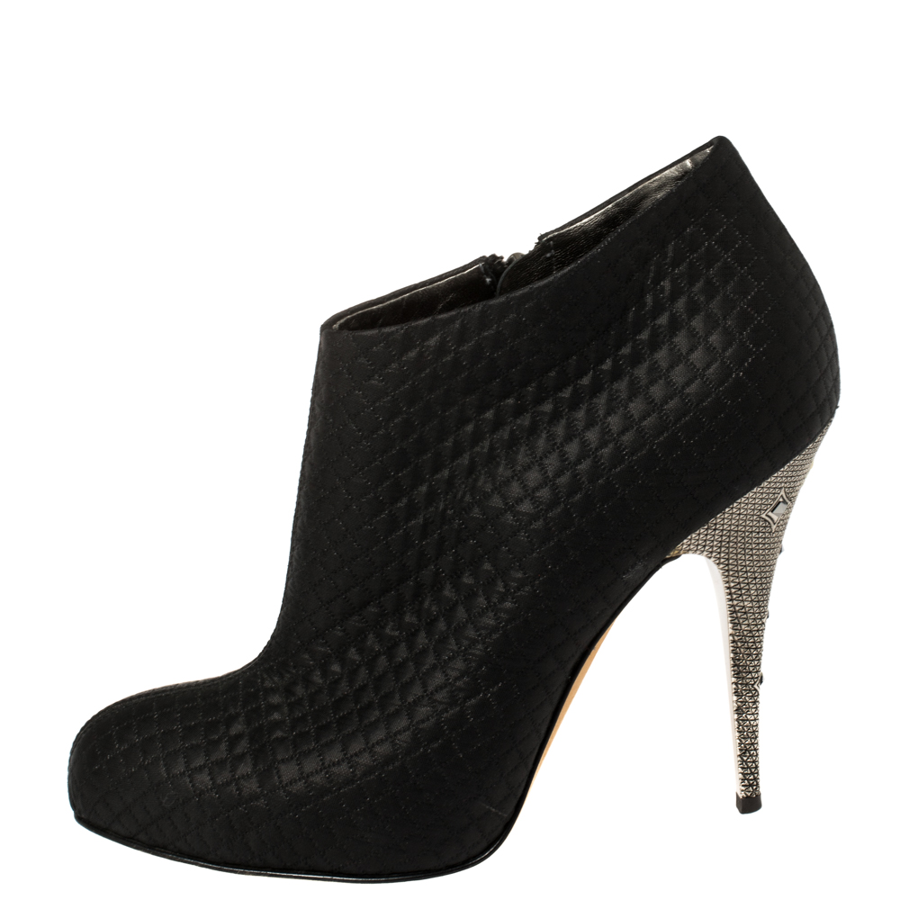 

Giuseppe Zanotti Black Fabric Ankle Boots Size