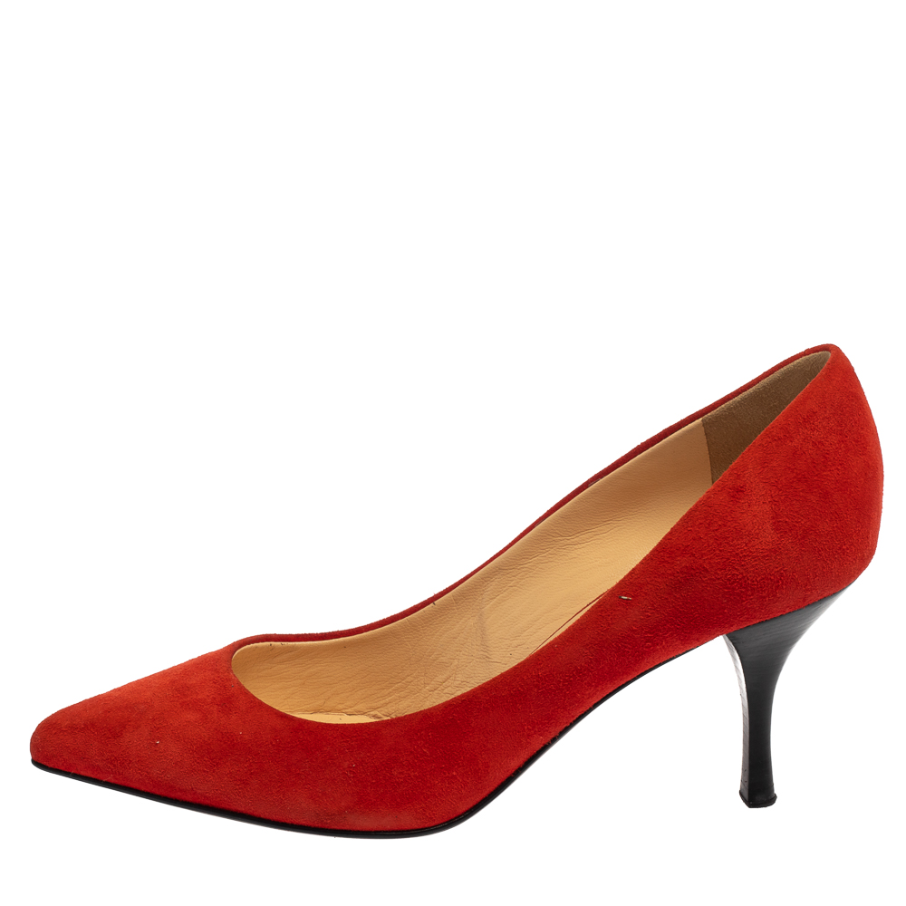 

Giuseppe Zanotti Orange Suede Pumps Size