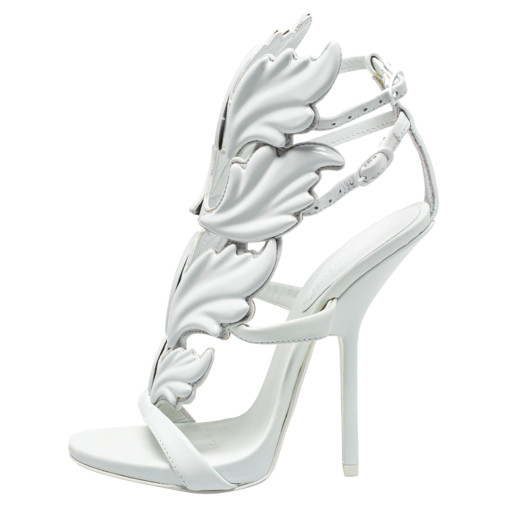 

Giuseppe Zanotti White Leather Cruel Wing Sandals Size