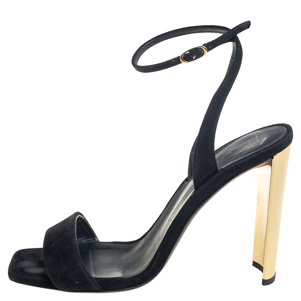 

Giuseppe Zanotti Black Suede Open Toe Sandals Size