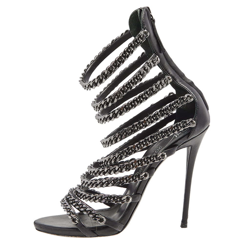 

Giuseppe Zanotti Black Decarnin Chain Sandals Size