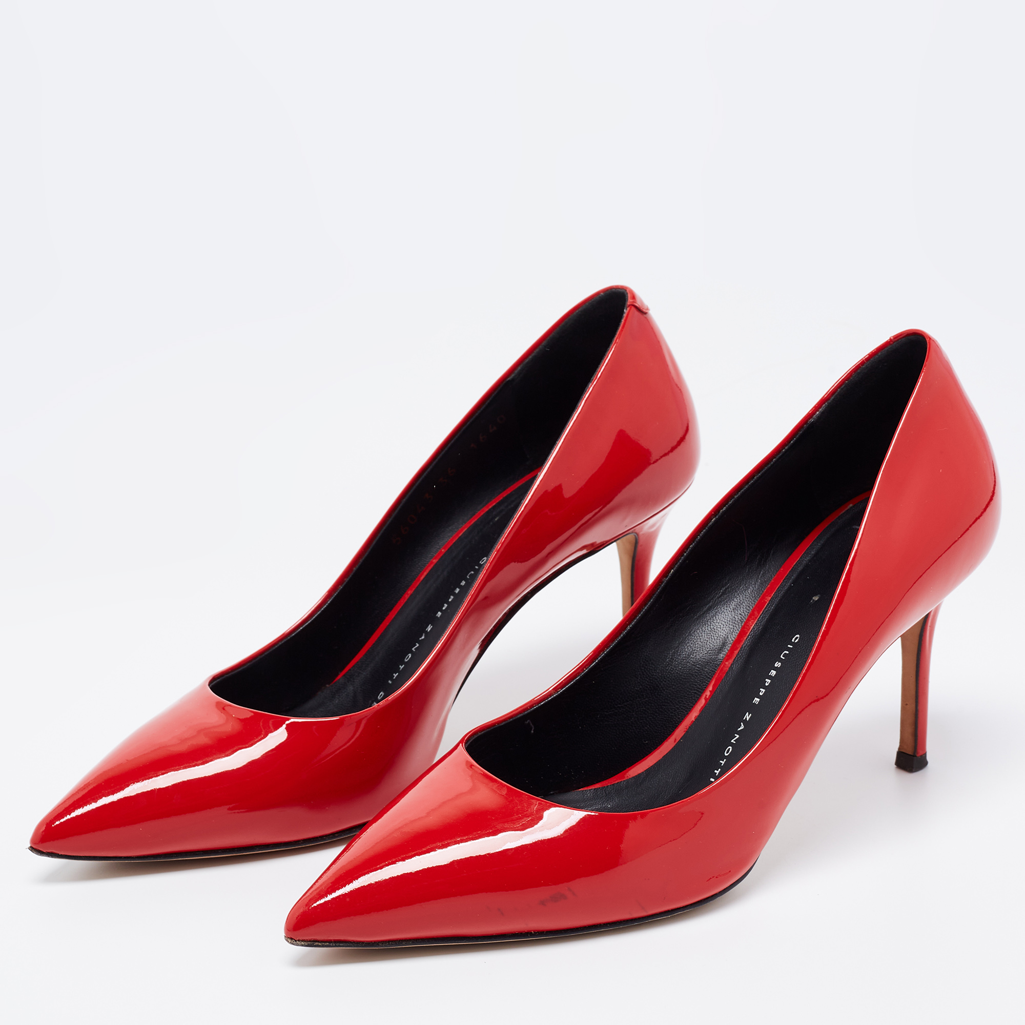 

Giuseppe Zanotti Red Patent Leather Pointed Toe Pumps Size