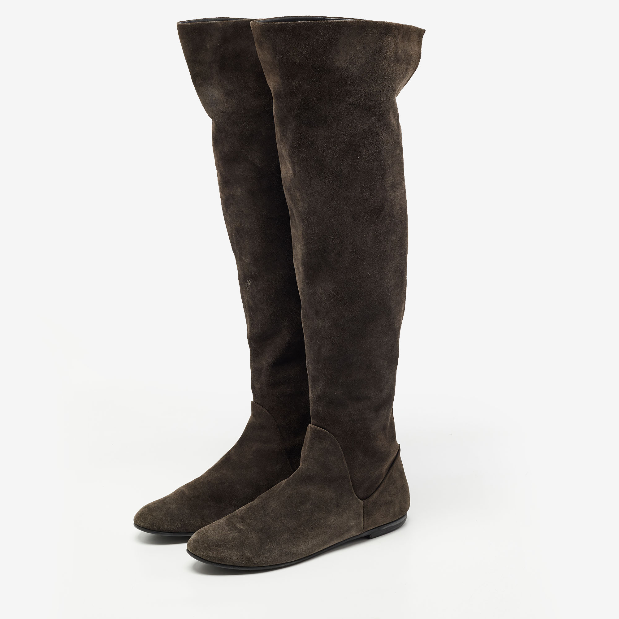 

Giuseppe Zanotti Brown Suede Knee Length Boots Size