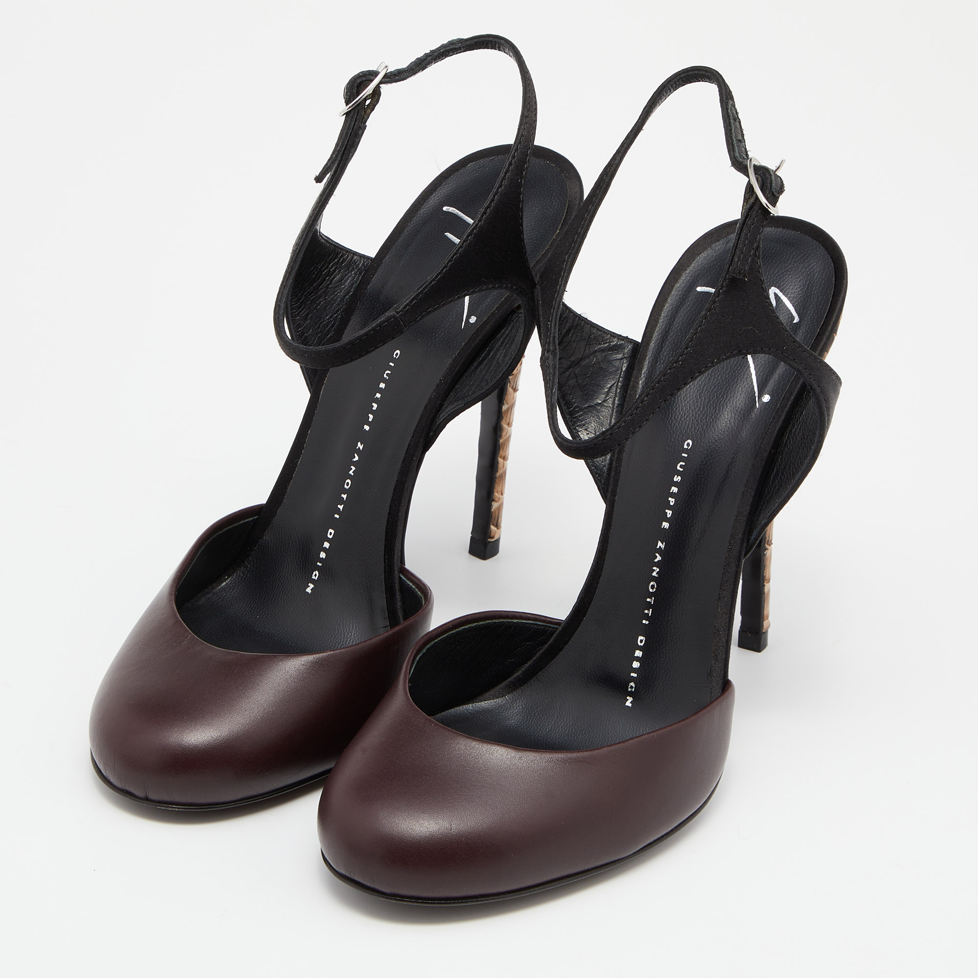 

Giuseppe Zanotti Multicolor Satin,Leather and Python Ankle Strap Sandal Size