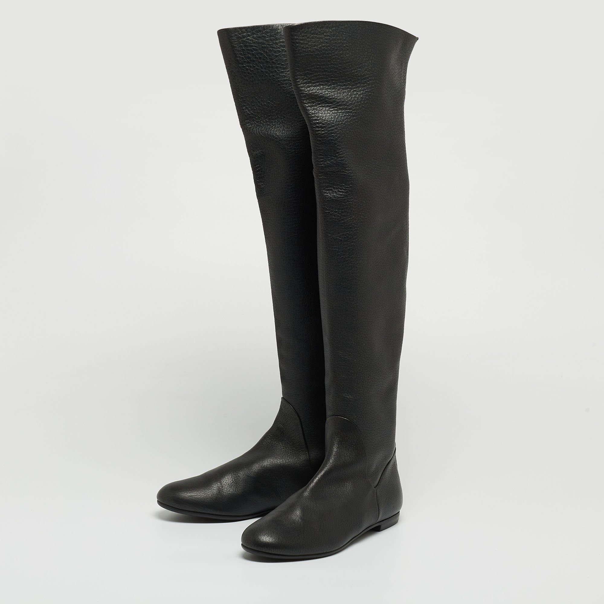

Giuseppe Zanotti Black Leather Knee High Boots Size