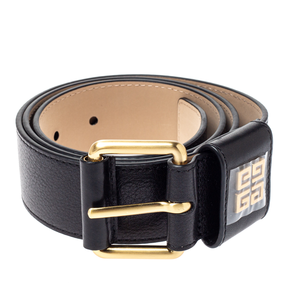 

Givenchy Black Leather Buckle Belt