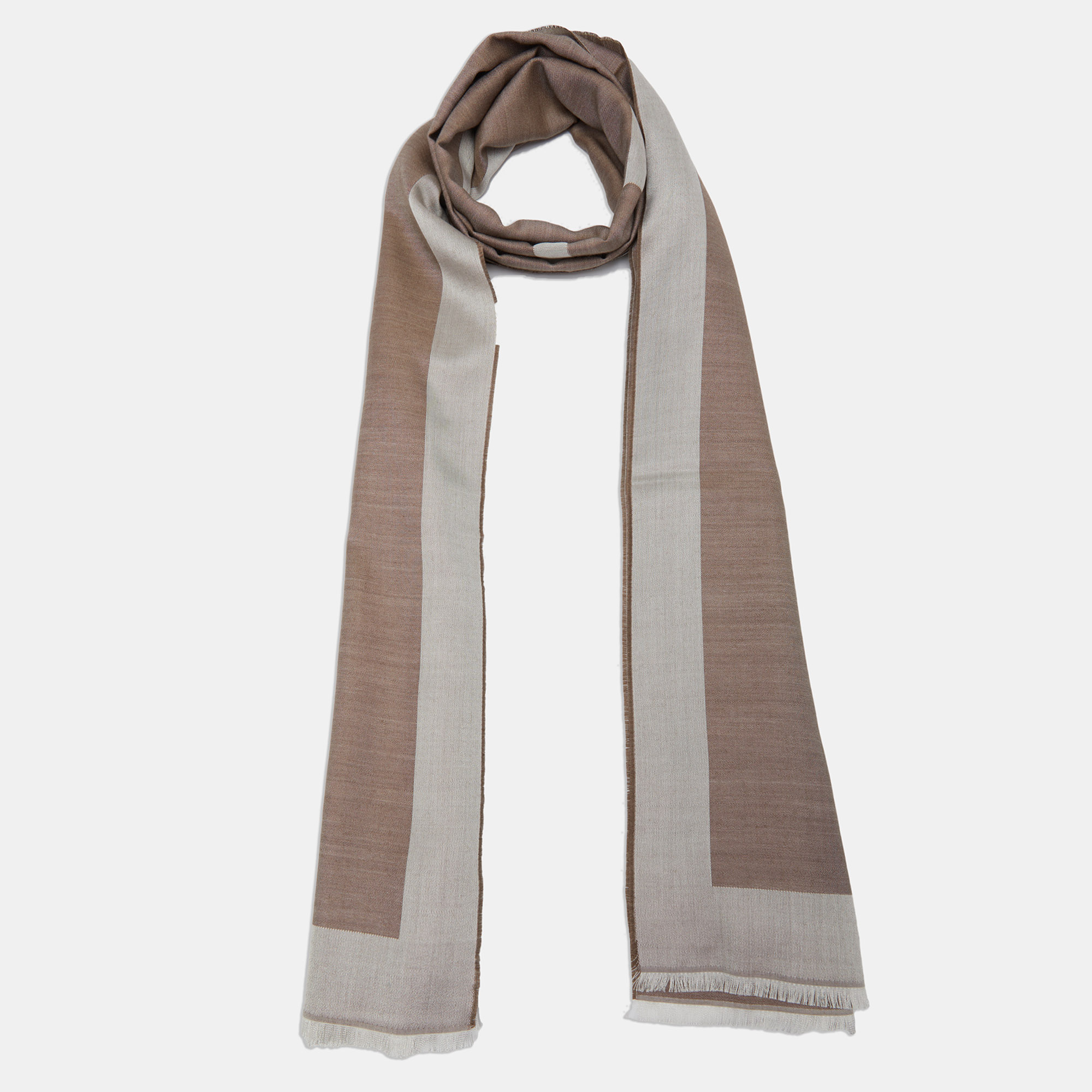 

Givenchy Brown Logo Jacquard Silk & Wool Scarf