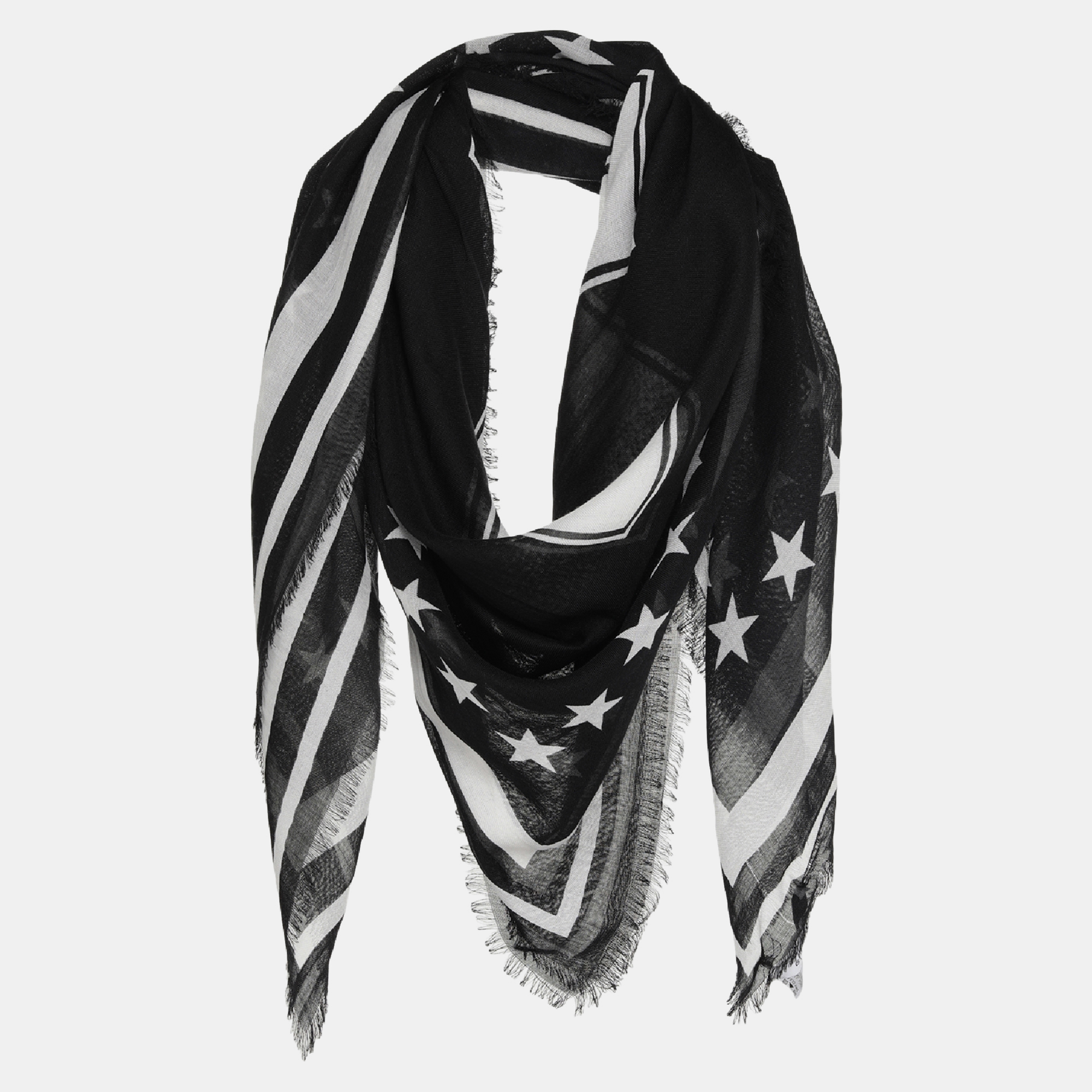 

Givenchy Two-Tone Cashmere Scarf, Black