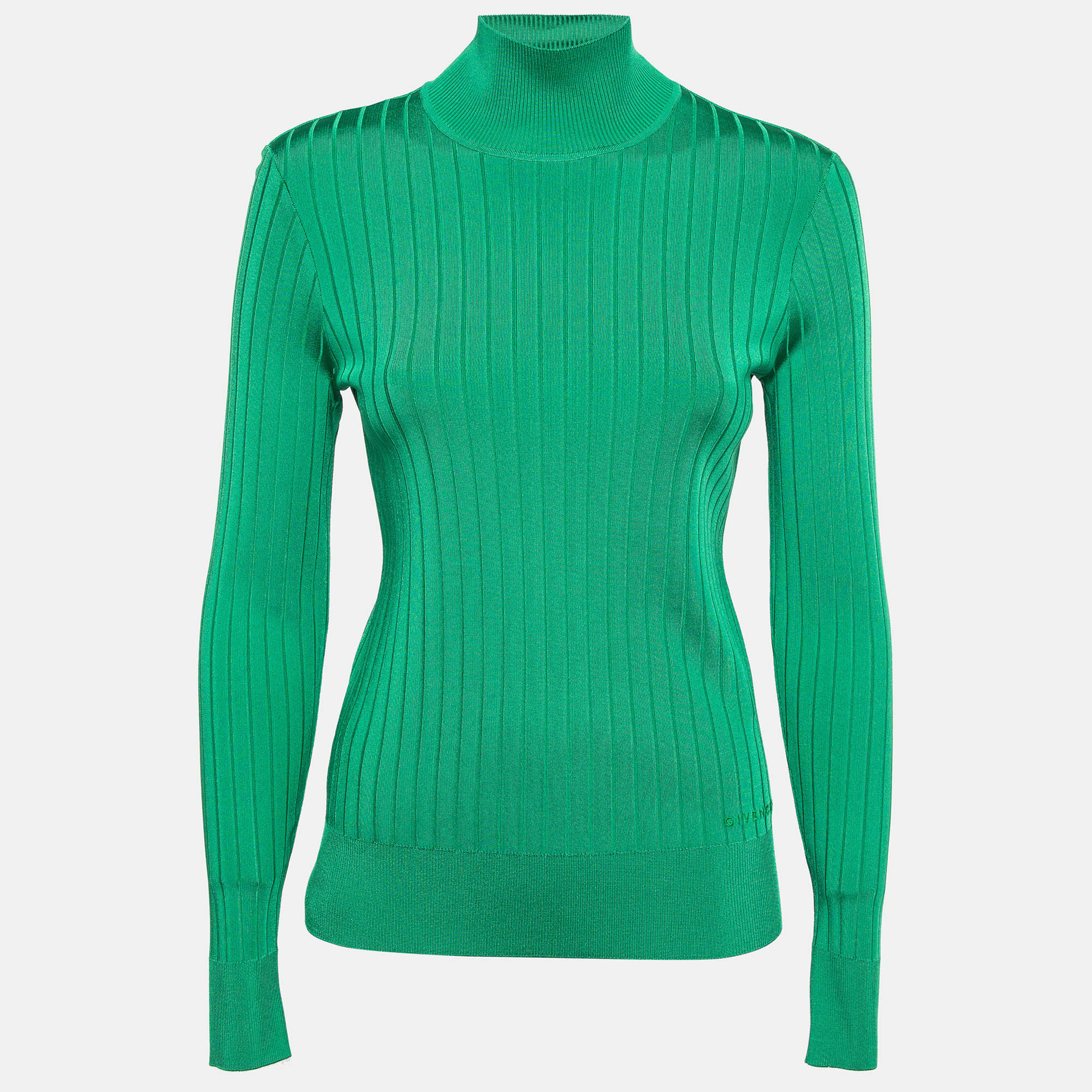 

Givenchy Green Rib Knit Turtle Neck Sweater M