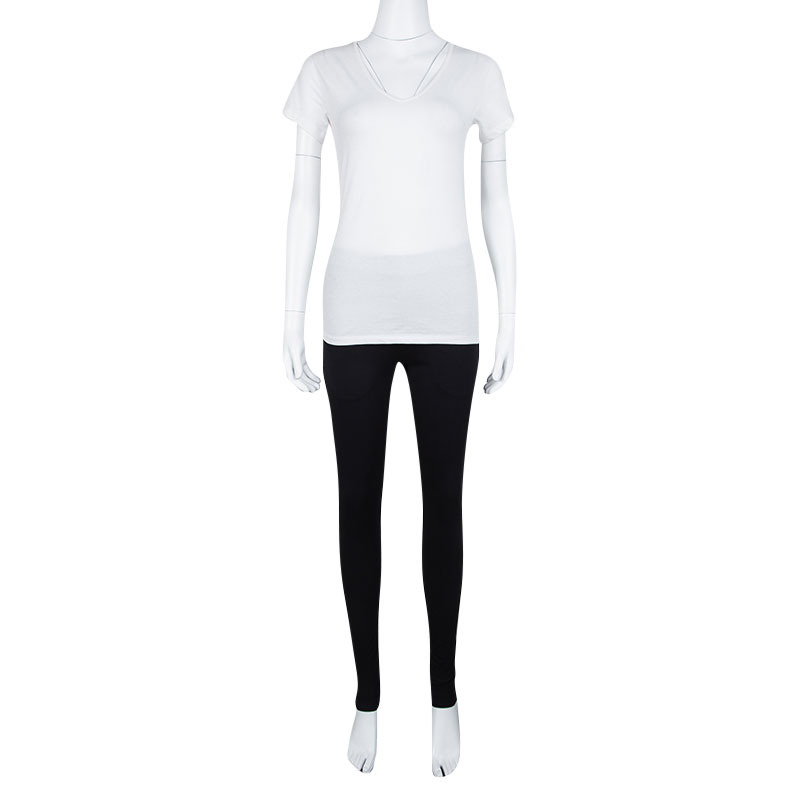 

Givenchy Black Cotton Jersey Zip Detail Leggings