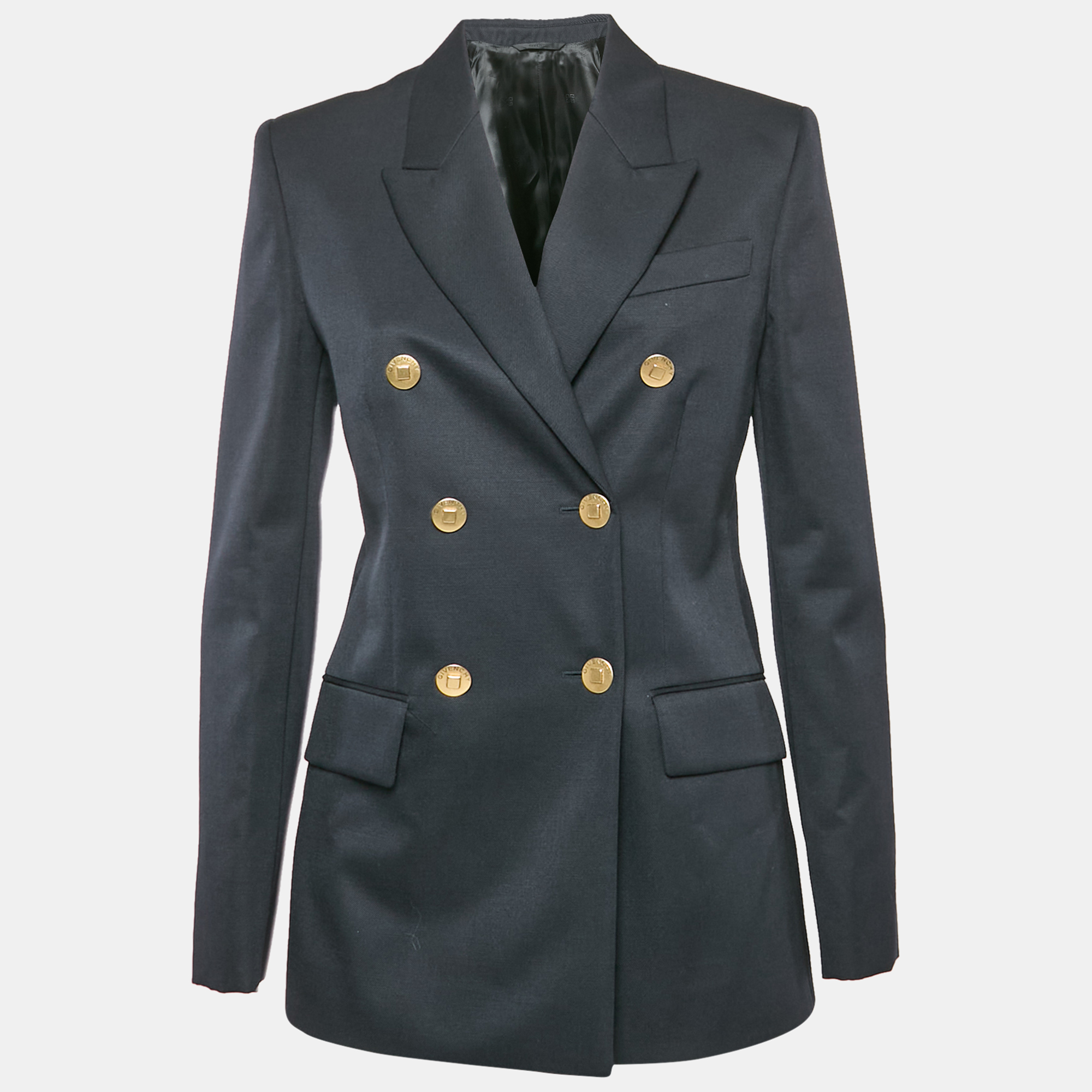 

Givenchy Navy Blue Wool Gabardine Double Breasted Blazer M