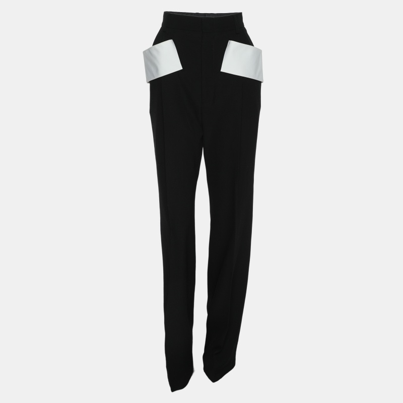 Pre-owned Givenchy Black Wool Trousers S