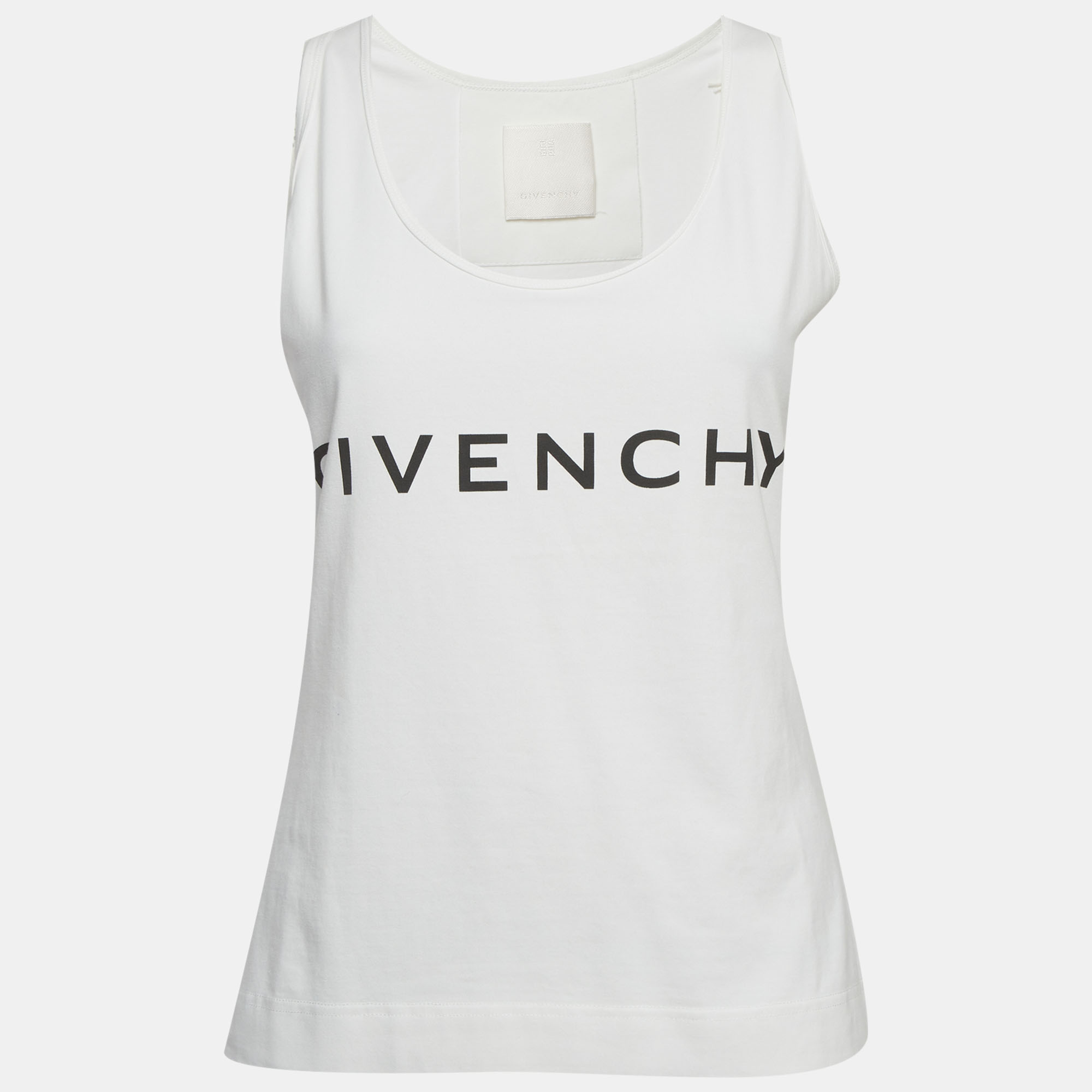 

Givenchy White Logo Print Jersey Tank Top M