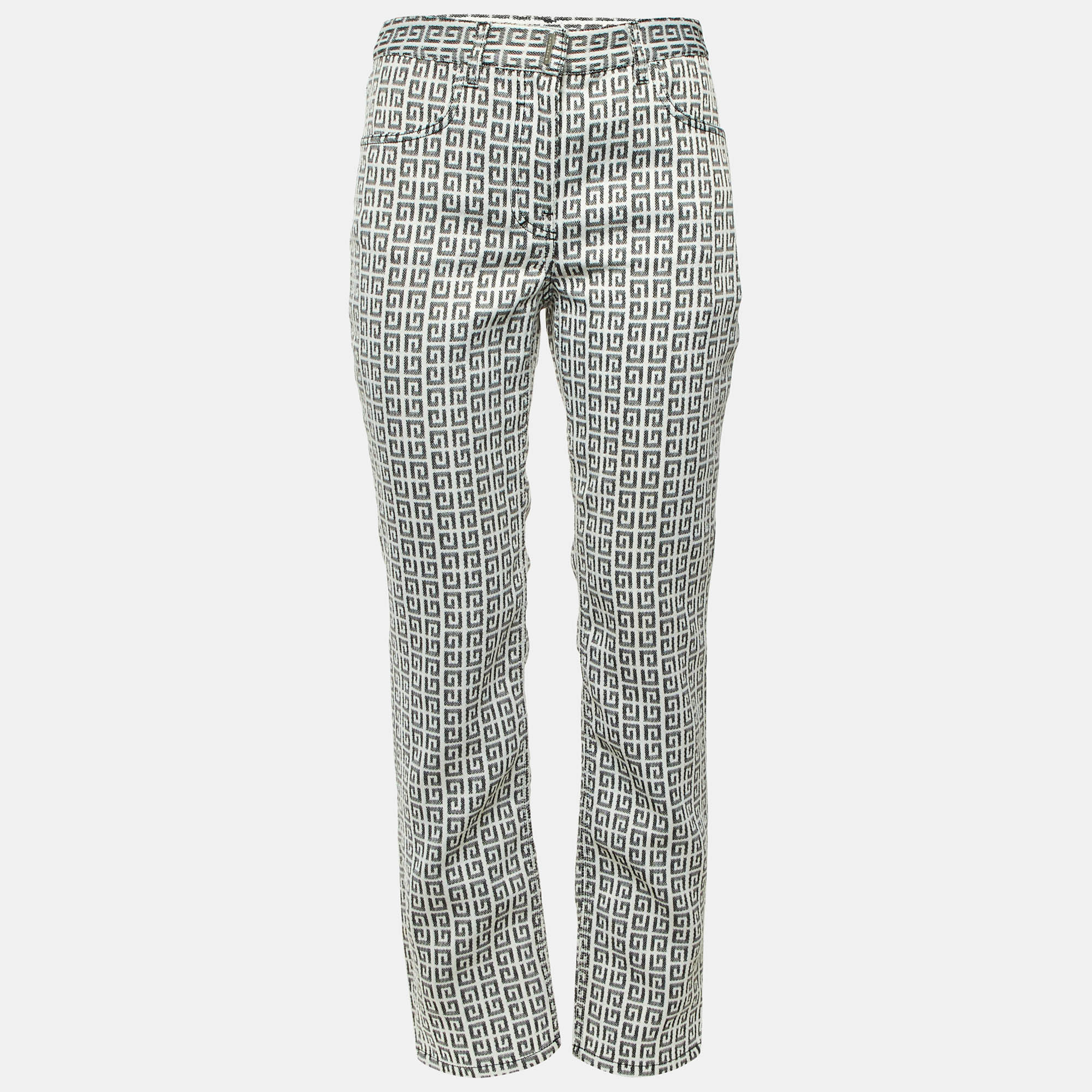 

Givenchy Monochrome 4G Motif Jacquard Regular Fit Trousers S/Waist 31", White
