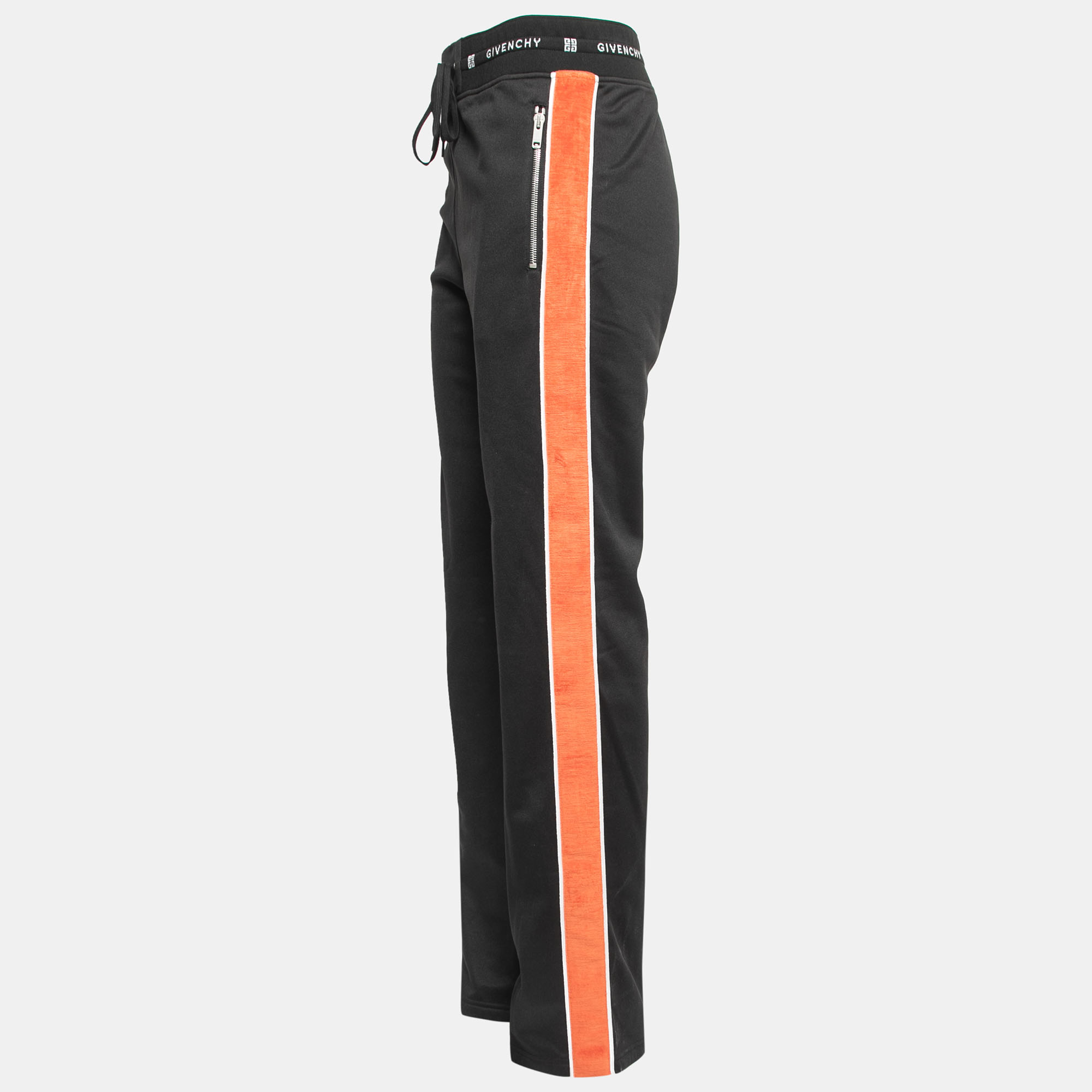 

Givenchy Black Knit Side-Stripe Logo Track Pants