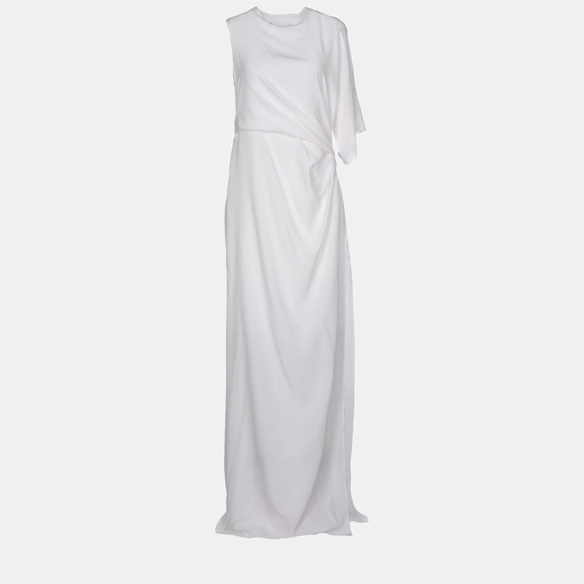 Pre-owned Givenchy Silk Maxi Dresse 42 In White