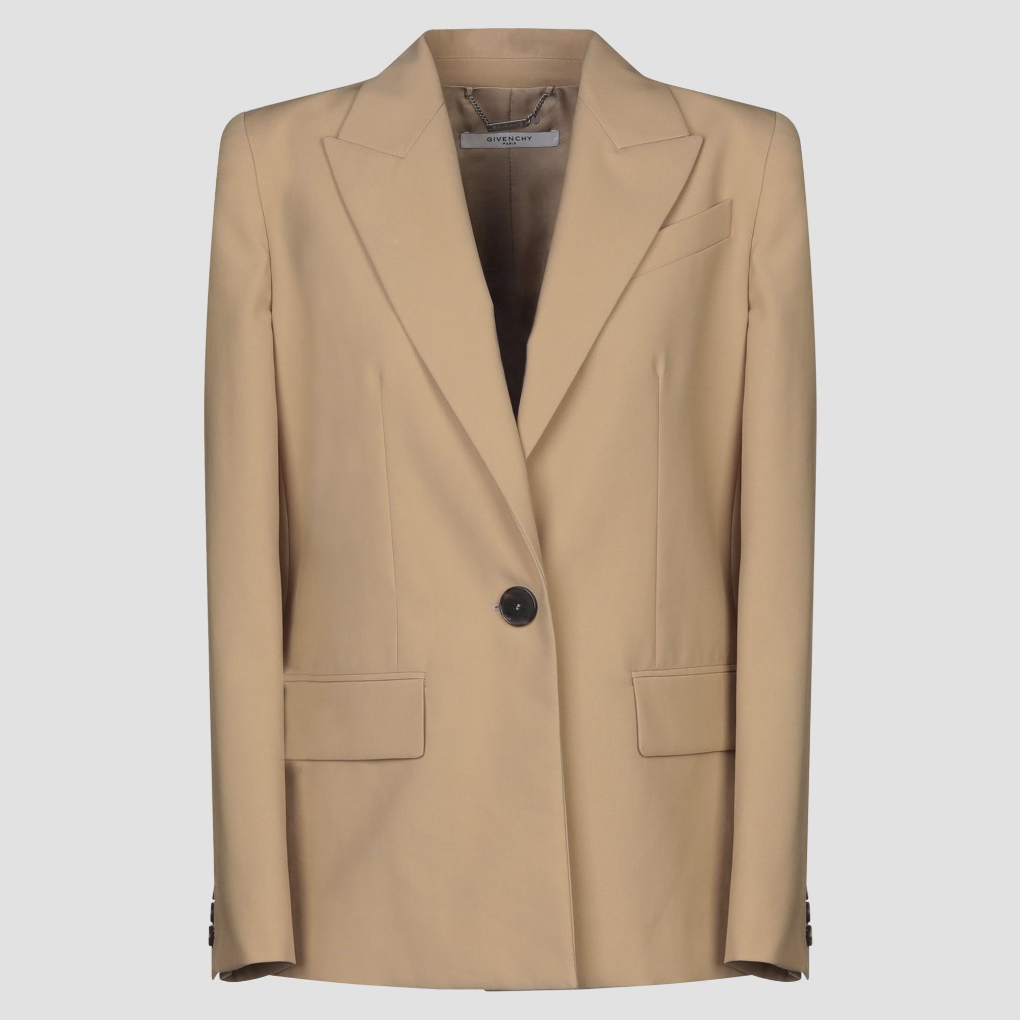 Pre-owned Givenchy Beige Wool Single-breasted Blazer L (fr 40)