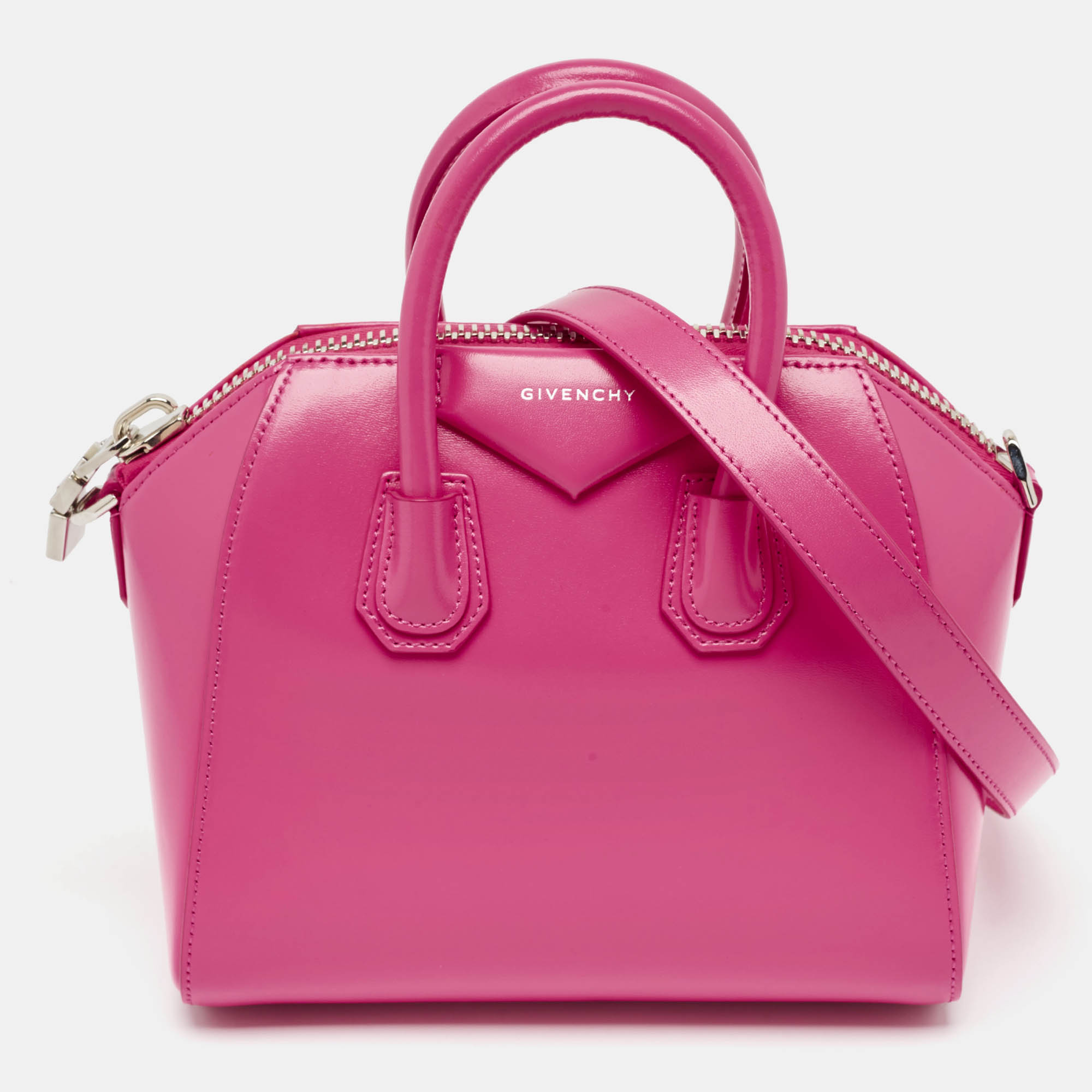 

Givenchy Neon Pink Leather Mini Antigona Satchel