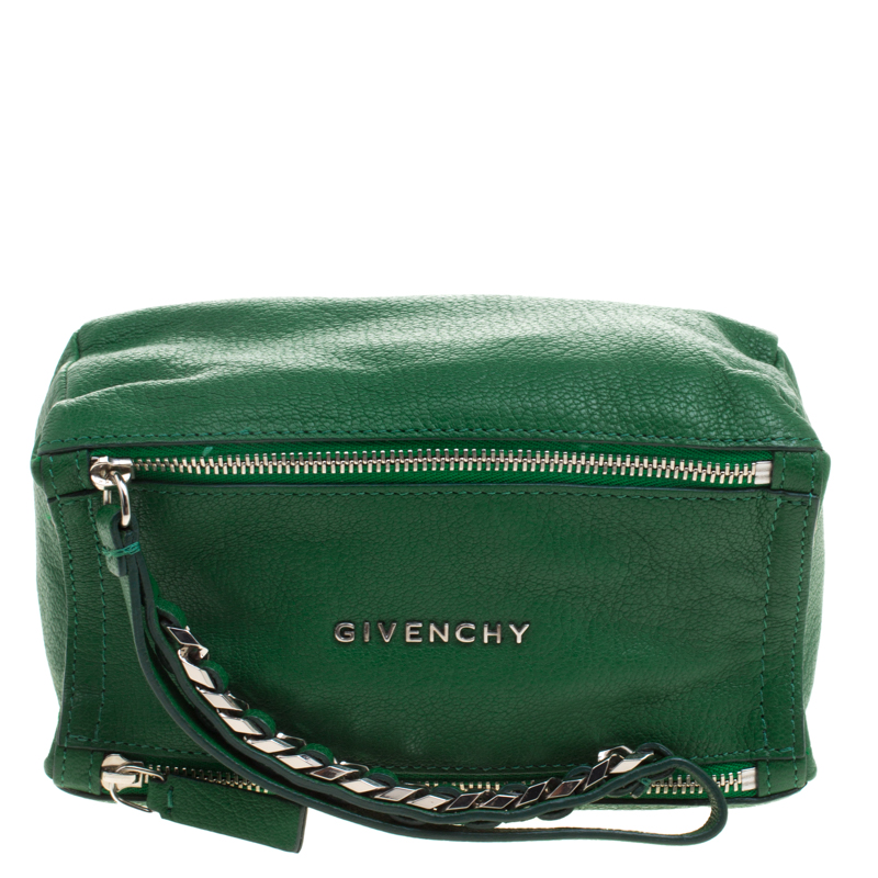 مملوكة مسبقًا حقيبة كلتش جيفنشي باندورا جلد أخضر بحمالة معصم
