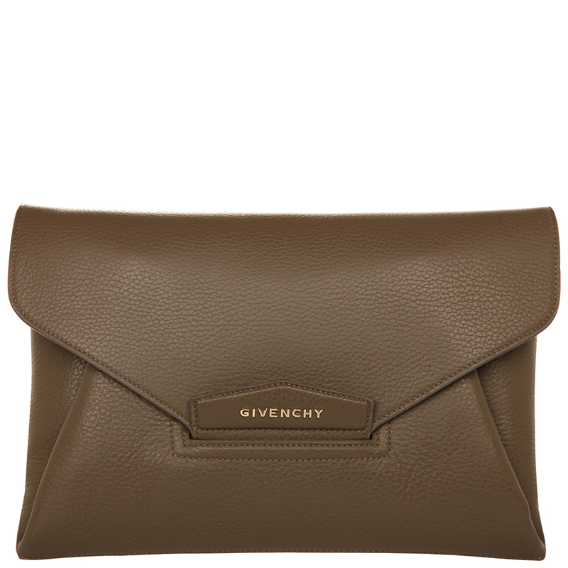 Pre Owned حقيبة كلتش جيفنشي انفيلوب انتيغونا جلد بنية