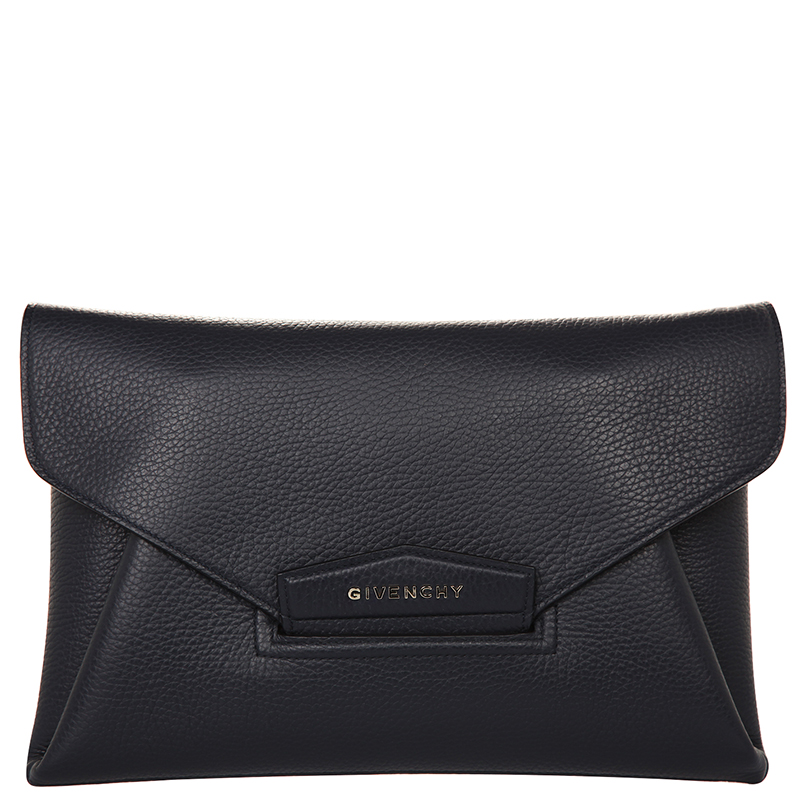 Pre Owned حقيبة كلتش جيفنشي انفيلوب انتيغونا جلد كحلية